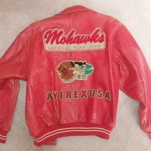 VINTAGE Avirex Mohawks VP123 Red Leather Jacket